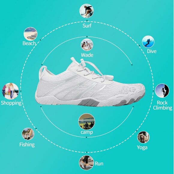 Barefoot Water Shoes Men Women Non-Slip Breathable Wide Toe Hiking Sport - Picture 3 of 6